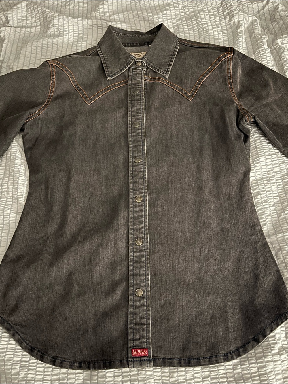 Buffalo David Bitton Bugsy Black Denim Western Snap Shirt XL